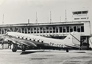 Early Glossy Black and White Press Photo of a Cruzerio Do Sol Jet