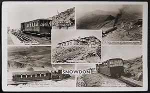 Snowdon Train Summit Hotel 1956 Postcard