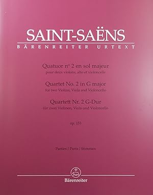 Quatuor no.2, pour deux violons, alto et violoncelle, Op.153 (Urtext), (String Quartet) Set of Parts
