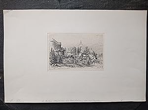 Maxime Lalanne. Trocadéro. Coté de l'Algérie. Exposition universelle. 1878. Eau-forte sur japon. ...