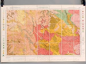 Confolens. Carte topographique de l'Etat-Major. Carte géologique détaillée