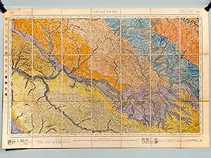 Angoulême. Carte topographique de l'Etat Major [ Carte géologique d'Angoulême, mise en couleurs à...