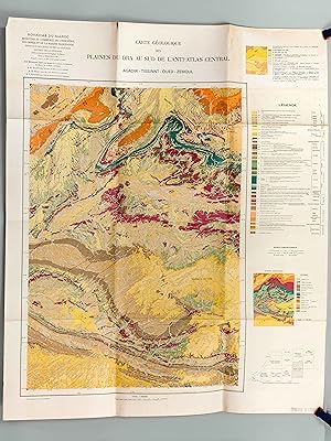 Carte géologique des Plaines du Dra au sud de l'Anti-Atlas Central. Agadir - Tissinnt - Oued - Ze...
