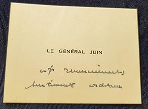 Carte autographe du Général Juin