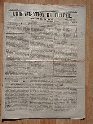 L'Organisation du travail. Journal des ouvriers. N° 10. Lundi 12 juin 1848.