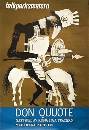 1960 Swedish Ballet Poster, "Don Quijote" by Marius Petipa at Folkparksteatern (Don Quixote)