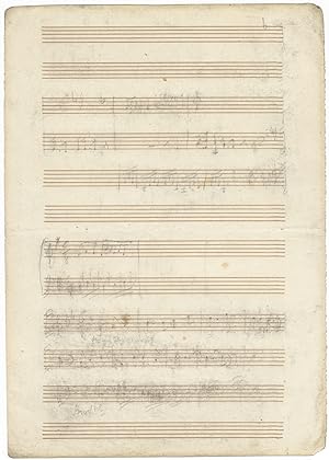 Autograph musical manuscript containing four unidentified sketches from the composer's opera, Faust