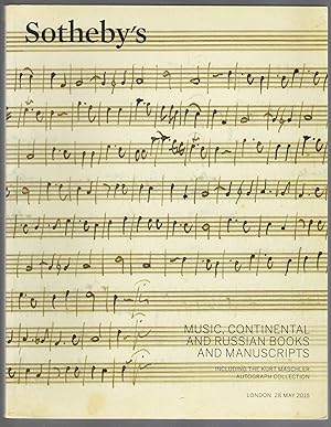 Music, Continental and Russian Books and Manuscripts