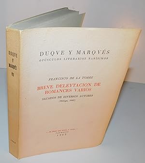 BREVE DELEYTACION DE ROMANCES VARIOS Sacados de diversos autores (malaga, 1668)