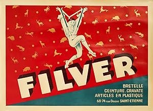1934 Original French Art Deco Poster, Filver Suspenders - D'Ylen