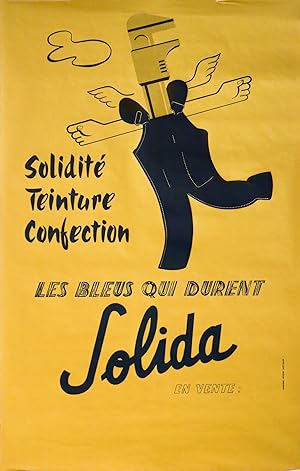 1940's French Men's Fashion Advertisement, Solida Les Bleus qui durent