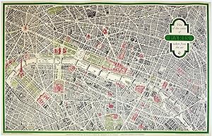 Original Vintage Pictorial Map - View of the Center of Paris