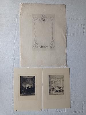 Maxime Lalanne. Le Billard. 3 eaux-fortes sur japon. 1866. / Le Billard. 3 original etchings on J...