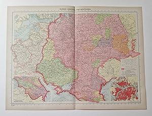 1940 Colour Lithograph Map of Central and Southern Russia