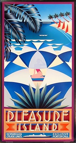 Original Vintage Poster - Norwegian Cruise Line - Pleasure Island