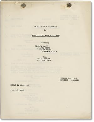Appointment with a Shadow (Original post-production screenplay for the 1957 film noir)