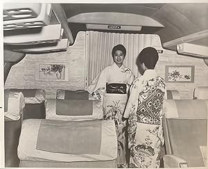 C1966 Glossy Black and White Press Photo of Two [2] British Overseas Air Corporation [BOAC] Japan...