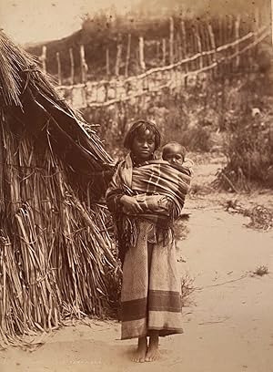 Maori girl and baby, Te Ariki, Lake Tarawera