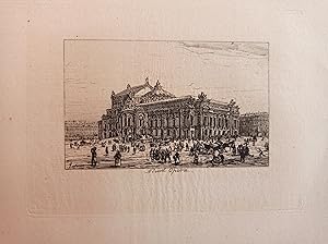 Maxime Lalanne. Nouvel Opéra. Eau-forte sur chine. 1869. Epreuve d'artiste avant la lettre tirée ...