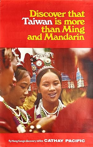 Original Vintage Poster - Cathay Pacific - Discover that Taiwan is more Ming than Mandarin