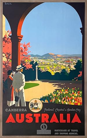 Original Vintage Poster - Canberra - Federal Capital & Garden City, Australia