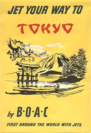 Original Vintage Poster - JET YOUR WAY TO TOKYO BY B.O.A.C.