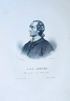 GRAVURE 19ème J. G. C. LAVATER PENSEUR THEOLOGIEN