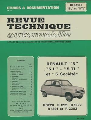 Renault 5, 5L, 5 TL et 5 soci t  - Collectif