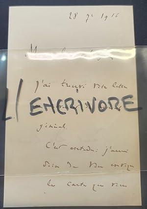 Lettre autographe signée de Paul Deschanel - 1916