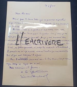 Lettre autographe signée de Vincent Auriol