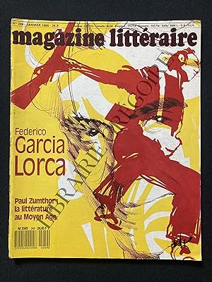 MAGAZINE LITTERAIRE-N°249-JANVIER 1988-FEDERICO GARCIA LORCA