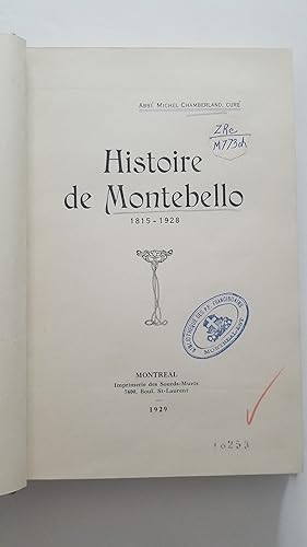Histoire de Montebello 1815-1928