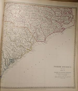 Map of North America: Parts of North and South Carolina