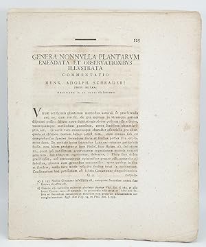 Genera Nonnulla Plantarum Emendata et Observationibus Illustrata [Offprint]