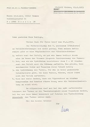 Rudolf Nissen Surgeon To Albert Einstein Hand Signed Letter