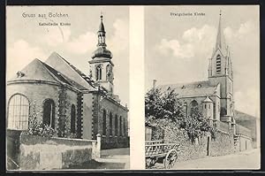 Carte postale Bolchen, Katholische et Evangelische l'Église
