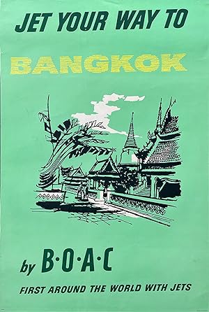 Original Vintage Poster - JET YOUR WAY TO BANGKOK BY B.O.A.C.