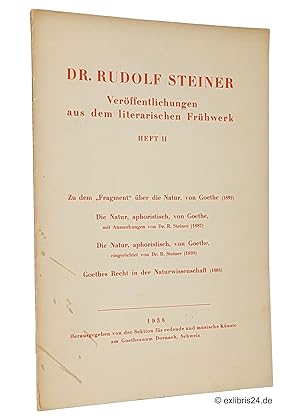 Dr. Rudolf Steiner - Veröffentlichungen aus dem literarischen Frühwerk, Heft II [2] : Zu dem »Fra...
