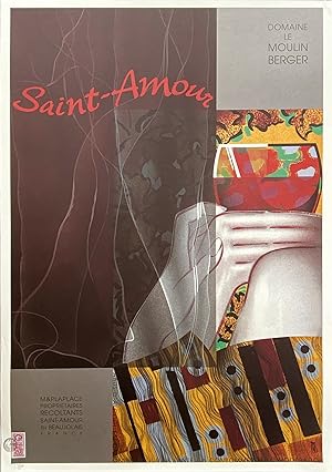 Original Vintage Poster - Saint Amour en Beaujolais - SIGNED by the Artist