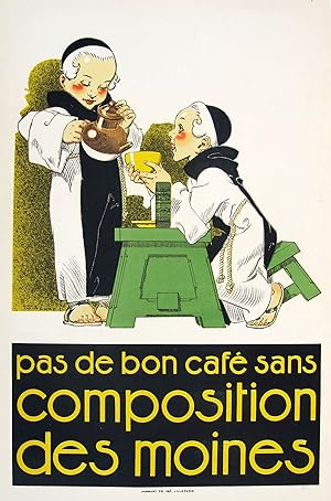 Original Vintage Poster - Pas de Bon Cafe - Monks