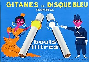 Original Vintage Poster - Gitanes et Disque Bleu