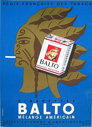 Original Vintage Poster - Cigarettes Balto