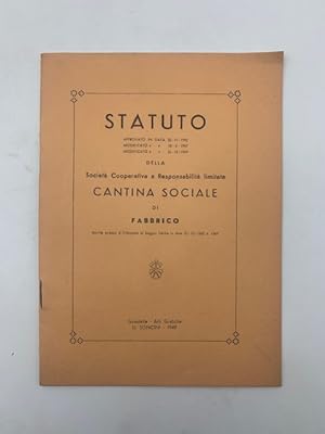Statuto della Societa' Cooperativa a Responsabilita' limitata Cantina sociale di Fabbrico (1949)