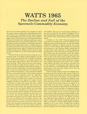 Watts 1965. The Decline and Fall of the Spectacle-Commodity Economy
