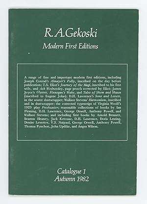 R. A. Gekowski Modern First Editions. Catalogue 1