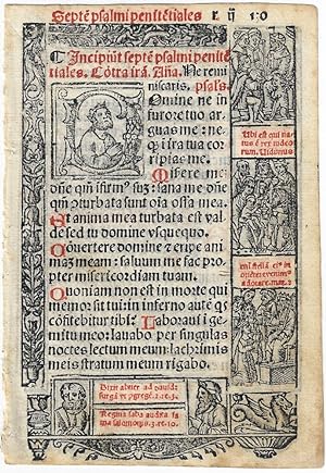 1523 - Leaf from a Book of Hours in Latin. Venice: Lucantonio Giunta, 1523