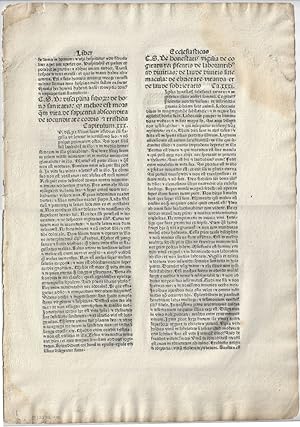 1480 - Incunable leaf from the Bible, in Latin