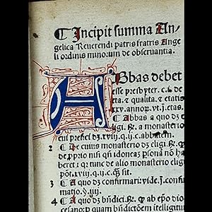 1499 Incunabula SUMMA ANGELICA DE CASIBUS CONSCIENTIAE By Angelus de Clavasio Good Religion