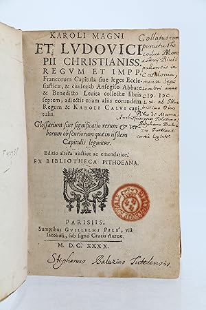 [BIBLIOTHEQUE ROYALE] Karoli Magni et Ludovici Pii Christianiss. regum et Impp. Francorum capitul...