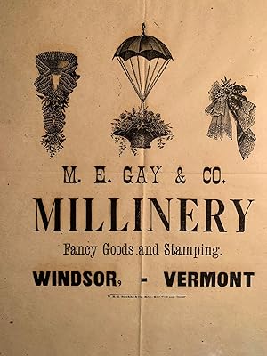[Vermont] M.E. Gay & Co. Millinery Advertisement